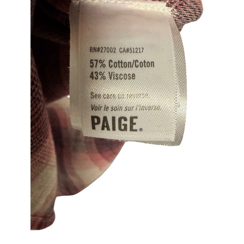 PAIGE Davlyn Women's Plaid Pink Multi Button Down Shirt Cozy Top Size Small - Picture 5 of 12